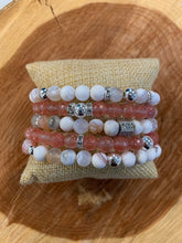 Load image into Gallery viewer, Cherry quartz &amp; white fire agate
